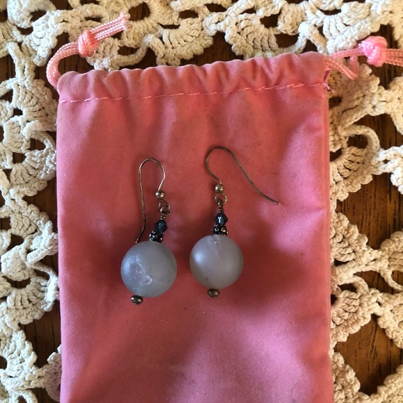 Crystal ball dangle earrings - Picture 2 of 2